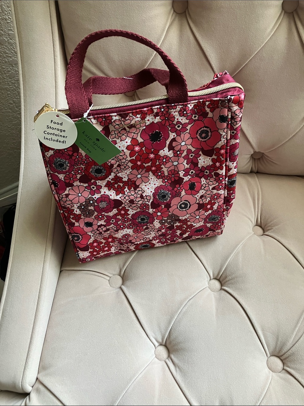Kate Spade New York Flowers Lunch Bag With Food Container Included  (NWT)